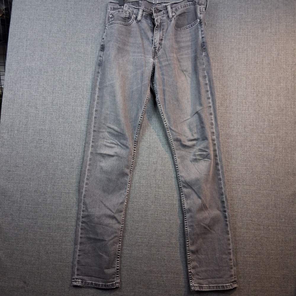 Levis 511 Slim Fit Grey Denim Jeans Mens 34x36 Faded Wash Stretch Pants